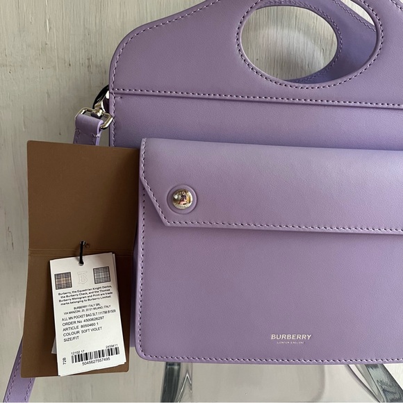 🔴SOLD🔴 BURBERRY Mini Leather Pocket Bag- Soft Violet - Picture 7 of 16